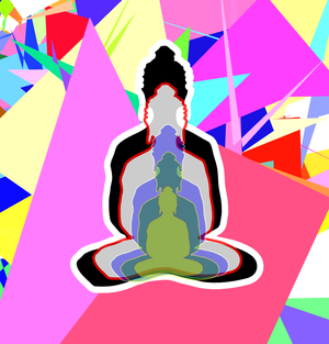 Fork of Fork of Fork of Fork of Fork of Fork of Buddha in colors -overlapping Buddha