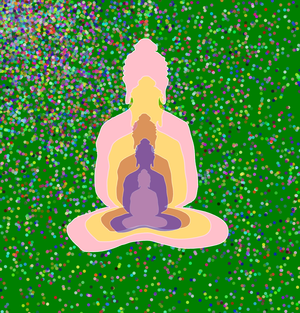 Forking budha in 5 -overlapping Buddha