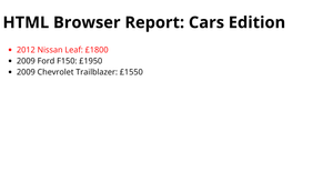 HTML Browser Report