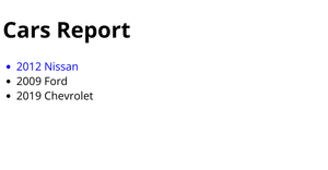 HTML Cars Report