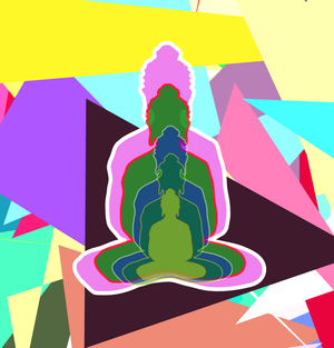Fork of Fork of Fork of Fork of Fork of Buddha in colors -overlapping Buddha