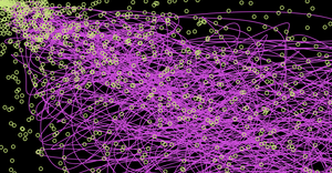 Fork of Fork of  Cool Art : generated line data with d3      line generator api  : circle on path-1