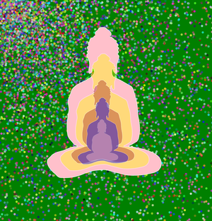 Forking budha in 5 -overlapping Buddha