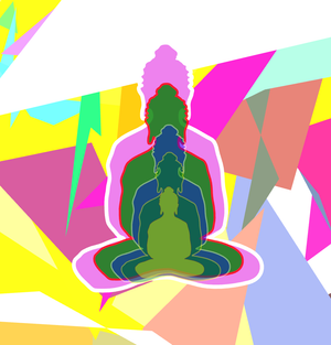 Fork of Fork of Fork of Fork of Fork of Buddha in colors -overlapping Buddha