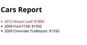 Cars Report