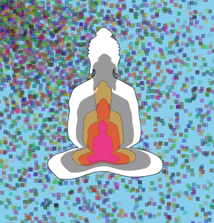 Buddha of Dinesh in colors -overlapping Buddha*5