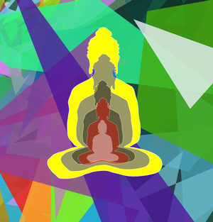 Fork of Fork of Fork of Fork of Fork of Buddha in colors -overlapping Buddha
