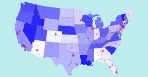 US Choropleths Map And Captital/Major Cities