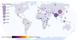 World Happiness Scores by Population