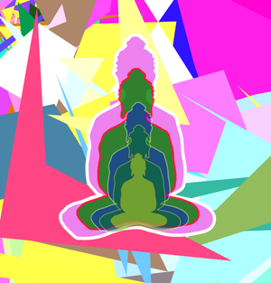Fork of Fork of Fork of Fork of Fork of Buddha in colors -overlapping Buddha