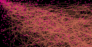 Fork of Fork of  Cool Art : generated line data with d3      line generator api  : circle on path-7000 data points