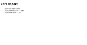 HTML Cars Report
