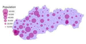 Circles on a Map of Slovakia