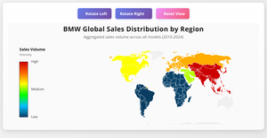 Interactive Sparkling BMW volume of sales on the World Map