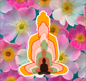 6 Buddha with flower background