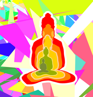 Fork of Fork of Fork of Fork of Fork of Buddha in colors -overlapping Buddha